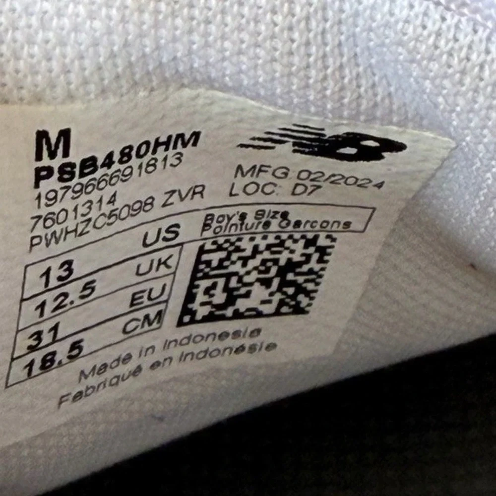 New Balance 480 Sneakers Youth 13‎ Low Top Shoes PSB480HM Kids
